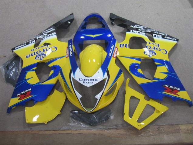 Amarelo Azul Corona Extra Kit Carenagem Suzuki GSXR 600 K4 2004-2005 Amarelo Azul Corona Extra Kit Carenagem Suzuki GSXR 600 K4 2004-2005