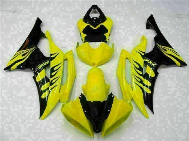 Amarelo Preto Abs Plásticos Yamaha R6 2008-2016 Amarelo Preto Abs Plásticos Yamaha R6 2008-2016