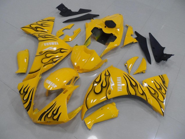 Amarelo Preto Chama Carenagem Yamaha R1 2009-2011 Amarelo Preto Chama Carenagem Yamaha R1 2009-2011