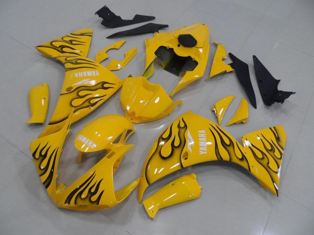Amarelo Preto Chama Carenagem Yamaha R1 2012-2014 Amarelo Preto Chama Carenagem Yamaha R1 2012-2014