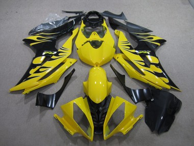 Amarelo Preto Chama Carenagem Yamaha R6 2008-2016