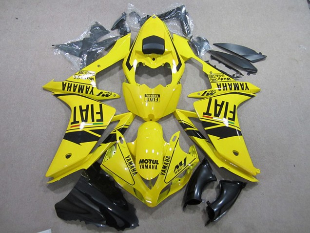 Amarelo Preto Motul Fiat Carenagem Yamaha R1 2007-2008 Amarelo Preto Motul Fiat Carenagem Yamaha R1 2007-2008