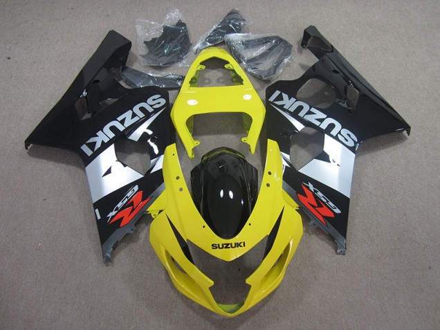 Amarelo Preto Prata Carenagem Suzuki GSXR 750 K4 2004-2005 Amarelo Preto Prata Carenagem Suzuki GSXR 750 K4 2004-2005