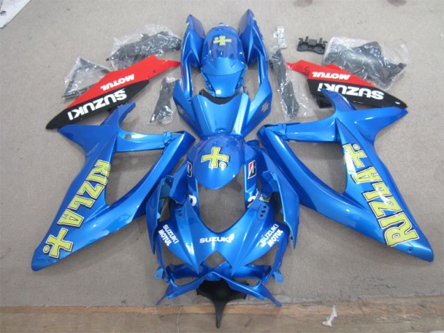 Azul Amarelo Rizla Branco Motul Carenagem Suzuki GSXR 600 K8 2008-2010 Azul Amarelo Rizla Branco Motul Carenagem Suzuki GSXR 600 K8 2008-2010