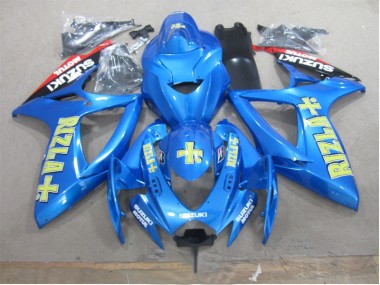 Azul Amarelo Rizla Carenagem Suzuki GSXR 600 K6 2006-2007