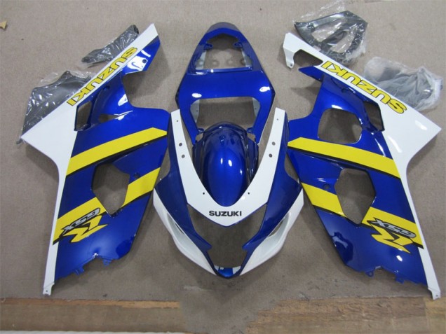 Azul Branco Amarelo Carenagem Suzuki GSXR 600 K4 2004-2005 Azul Branco Amarelo Carenagem Suzuki GSXR 600 K4 2004-2005