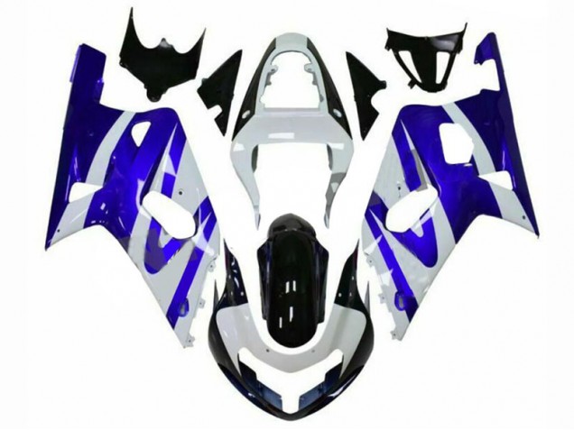 Azul Branco Carenagem Suzuki GSXR 600 / 750 K1 K2 K3 2001-2003 Azul Branco Carenagem Suzuki GSXR 600 / 750 K1 K2 K3 2001-2003