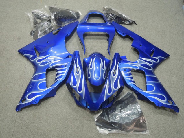 Azul Branco Chama Carenagem Yamaha R1 2000-2001 Azul Branco Chama Carenagem Yamaha R1 2000-2001