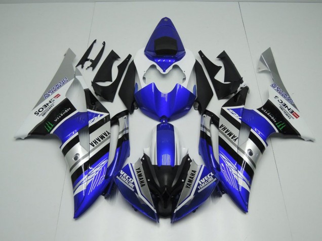 Azul Branco ENEOS Monster Carenagem Yamaha R6 2017-2023 Azul Branco ENEOS Monster Carenagem Yamaha R6 2017-2023