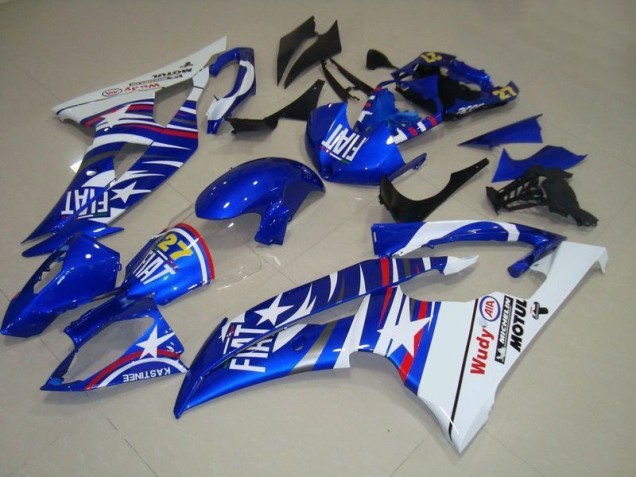 Azul Branco Fiat 27 Vermelho Wudy Carenagem Yamaha R6 2008-2016 Azul Branco Fiat 27 Vermelho Wudy Carenagem Yamaha R6 2008-2016