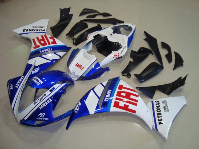 Azul Branco Fiat Carenagem Yamaha R1 2012-2014 Azul Branco Fiat Carenagem Yamaha R1 2012-2014