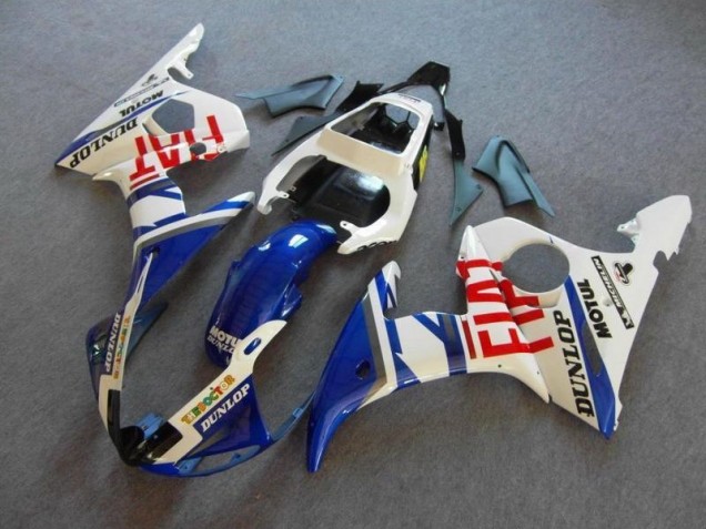 Azul Branco Fiat Carenagem Yamaha R6 2003-2005 Azul Branco Fiat Carenagem Yamaha R6 2003-2005