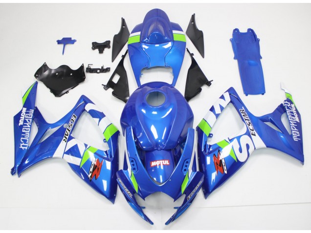 Azul Branco Kit Carenagem Suzuki GSXR 600 / 750 K6 2006-2007 Azul Branco Kit Carenagem Suzuki GSXR 600 / 750 K6 2006-2007