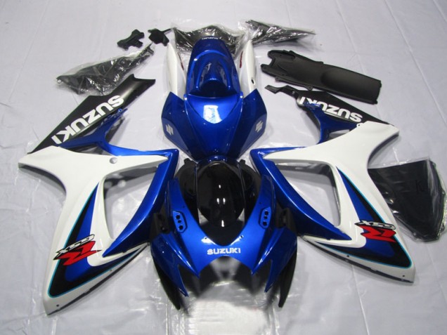 Azul Branco Kit Carenagem Suzuki GSXR 600 K6 2006-2007 Azul Branco Kit Carenagem Suzuki GSXR 600 K6 2006-2007