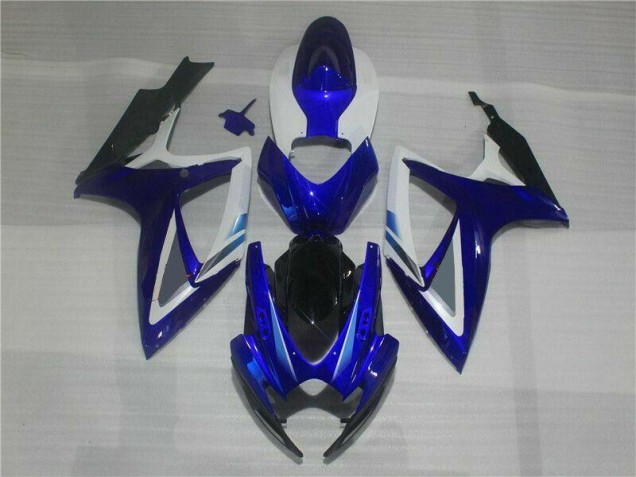 Azul Branco Kit Completo Carenagem Suzuki GSXR 600 / 750 K6 2006-2007 Azul Branco Kit Completo Carenagem Suzuki GSXR 600 / 750 K6 2006-2007