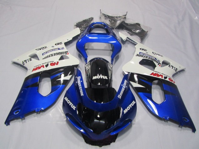 Azul Branco Motul Carenagem & Plástico Suzuki GSXR 600 K1 K2 K3 2001-2003 Azul Branco Motul Carenagem & Plástico Suzuki GSXR 600 K1 K2 K3 2001-2003