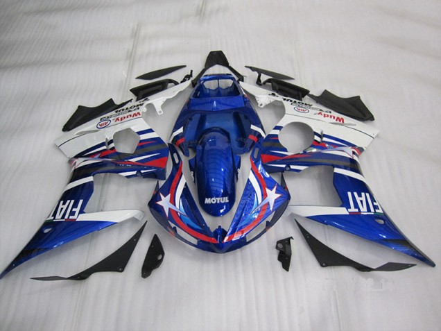 Azul Branco Motul Fiat Kit Completo Carenagem Yamaha R6 2003-2005 Azul Branco Motul Fiat Kit Completo Carenagem Yamaha R6 2003-2005