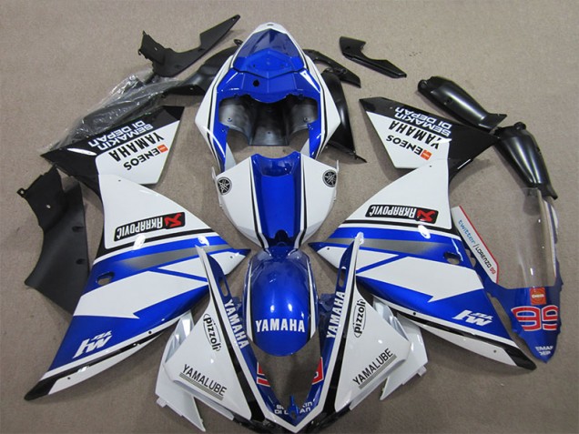 Azul Branco Pizzoli Carenagem Yamaha R1 2012-2014 Azul Branco Pizzoli Carenagem Yamaha R1 2012-2014