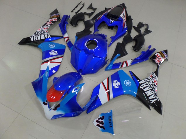 Azul Branco Preto Adesivos Carenagem Yamaha R1 2007-2008 Azul Branco Preto Adesivos Carenagem Yamaha R1 2007-2008