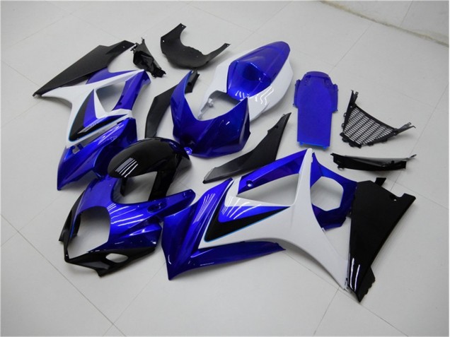 Azul Branco Preto Carenagem Suzuki GSXR 1000 K7 2007-2008 Azul Branco Preto Carenagem Suzuki GSXR 1000 K7 2007-2008