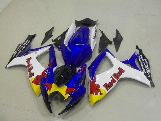 Azul Branco Red Bull Carenagem Suzuki GSXR 750 K6 2006-2007 Azul Branco Red Bull Carenagem Suzuki GSXR 750 K6 2006-2007