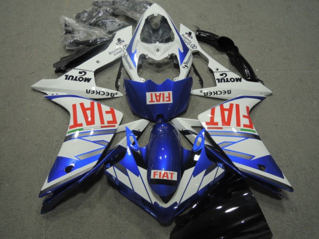 Azul Branco Vermelho Fiat Carenagem Yamaha R1 2007-2008 Azul Branco Vermelho Fiat Carenagem Yamaha R1 2007-2008