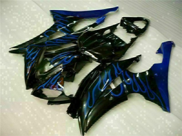 Azul Chama Preto Carenagem Yamaha R6 2008-2016 Azul Chama Preto Carenagem Yamaha R6 2008-2016