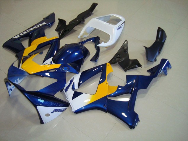 Azul Escuro Amarelo Branco Carenagem Honda CBR 900RR 929 2000-2001 Azul Escuro Amarelo Branco Carenagem Honda CBR 900RR 929 2000-2001