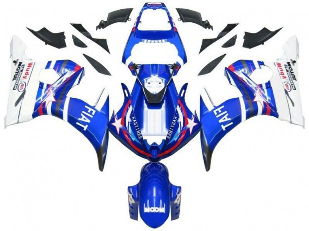Azul Estrela Fiat Carenagem Yamaha R6 2003-2005 Azul Estrela Fiat Carenagem Yamaha R6 2003-2005