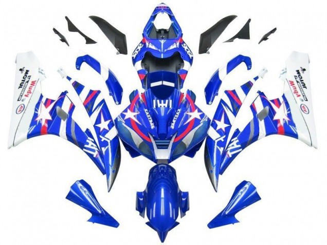 Azul Estrela Fiat Carenagem Yamaha R6 2006-2007 Azul Estrela Fiat Carenagem Yamaha R6 2006-2007