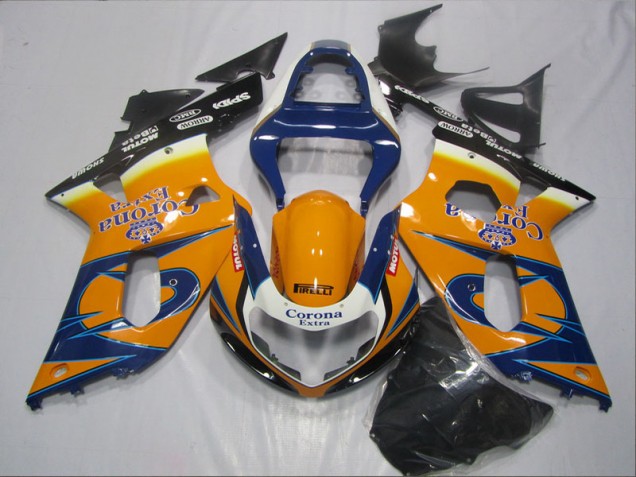 Azul Laranja Corona Extra Carenagem Suzuki GSXR 600 K1 K2 K3 2001-2003 Azul Laranja Corona Extra Carenagem Suzuki GSXR 600 K1 K2 K3 2001-2003