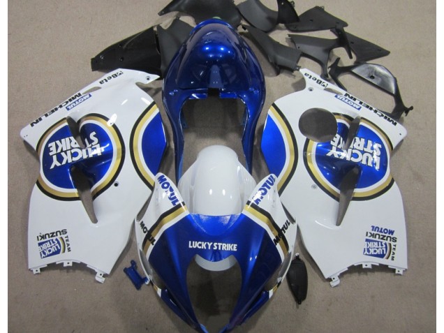 Azul Motul Branco Lucky Strike Carenagem Suzuki GSXR 1300 Hayabusa 1996-2007 Azul Motul Branco Lucky Strike Carenagem Suzuki GSXR 1300 Hayabusa 1996-2007