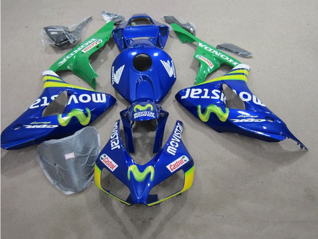 Azul Movistar Castrol Carenagem Suzuki GSXR 600 K6 2006-2007 Azul Movistar Castrol Carenagem Suzuki GSXR 600 K6 2006-2007