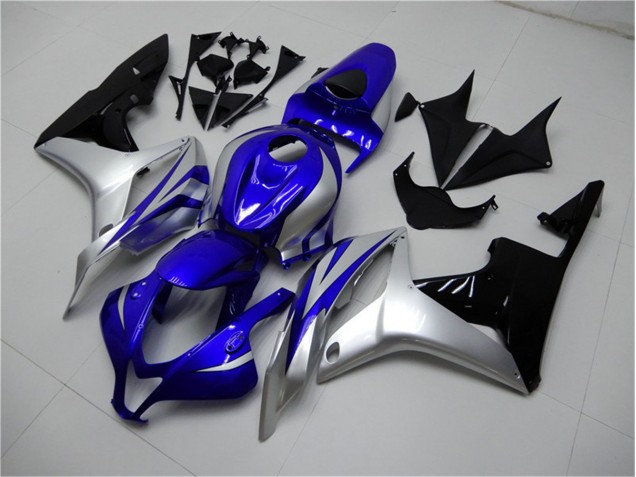 Azul Prata Preto Carenagem Honda CBR 600RR 2007-2008 Azul Prata Preto Carenagem Honda CBR 600RR 2007-2008