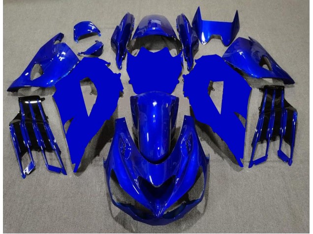 Azul Preto Carenagem Kawasaki ZX14R ZZR 1400 2012-2021 Azul Preto Carenagem Kawasaki ZX14R ZZR 1400 2012-2021