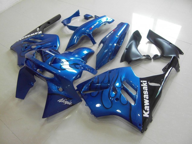 Azul Preto Chama Kit Carenagem Kawasaki ZX9R 1994-1997 Azul Preto Chama Kit Carenagem Kawasaki ZX9R 1994-1997