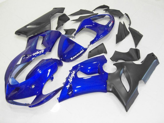 Azul Preto Kit Carenagem Kawasaki ZX6R 2005-2006 Azul Preto Kit Carenagem Kawasaki ZX6R 2005-2006
