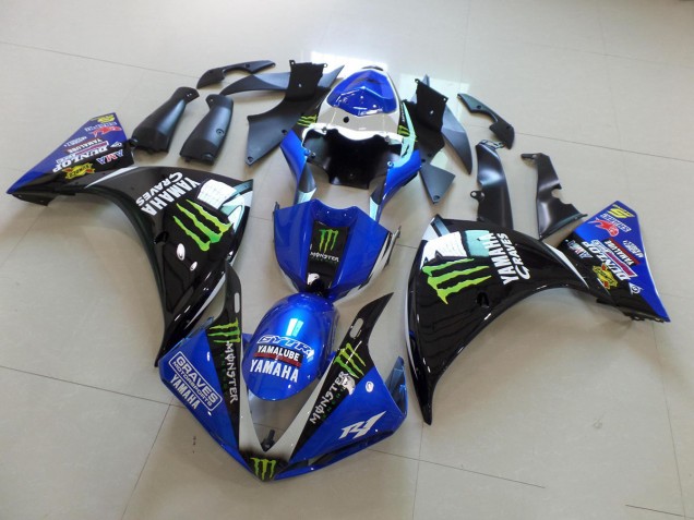 Azul Preto Monster Abs Kit Completos Carenagem Yamaha R1 2012-2014 Azul Preto Monster Abs Kit Completos Carenagem Yamaha R1 2012-2014