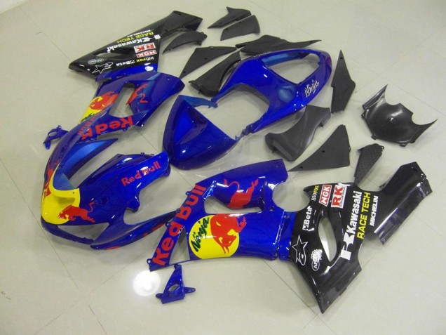 Azul Red Bull Carenagem Kawasaki ZX6R 2005-2006 Azul Red Bull Carenagem Kawasaki ZX6R 2005-2006