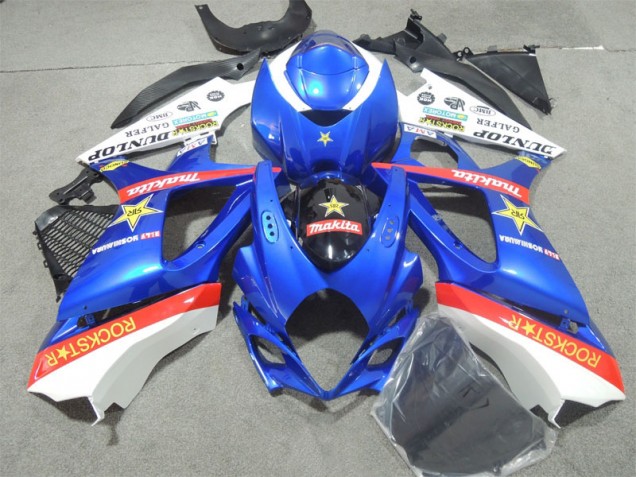 Azul Rockstar Carenagem Suzuki GSXR 1000 K7 2007-2008 Azul Rockstar Carenagem Suzuki GSXR 1000 K7 2007-2008