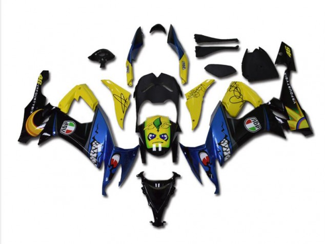 Azul Tubarão Carenagem Kawasaki ZX10R 2011-2015