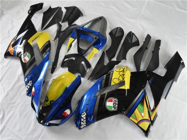 Azul Tubarão Carenagem Kawasaki ZX6R 2007-2008