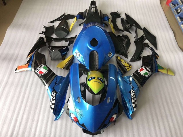 Azul Tubarão Carenagem Yamaha R1 2015-2019 Azul Tubarão Carenagem Yamaha R1 2015-2019