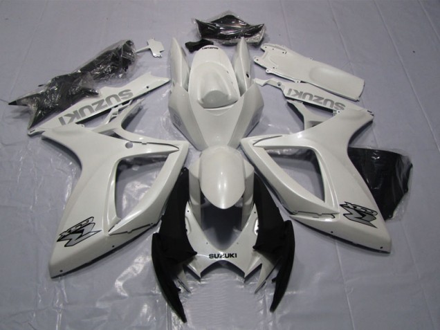 Branco Abs Plásticos Suzuki GSXR 600 K6 2006-2007 Branco Abs Plásticos Suzuki GSXR 600 K6 2006-2007