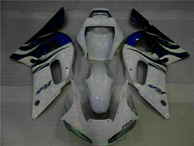 Branco Azul Abs Plástico Yamaha R6 1998-2002 Branco Azul Abs Plástico Yamaha R6 1998-2002