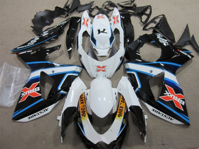 Branco Azul Brux Dark Dog Carenagem Suzuki GSXR 1000 K9 2009-2016 Branco Azul Brux Dark Dog Carenagem Suzuki GSXR 1000 K9 2009-2016