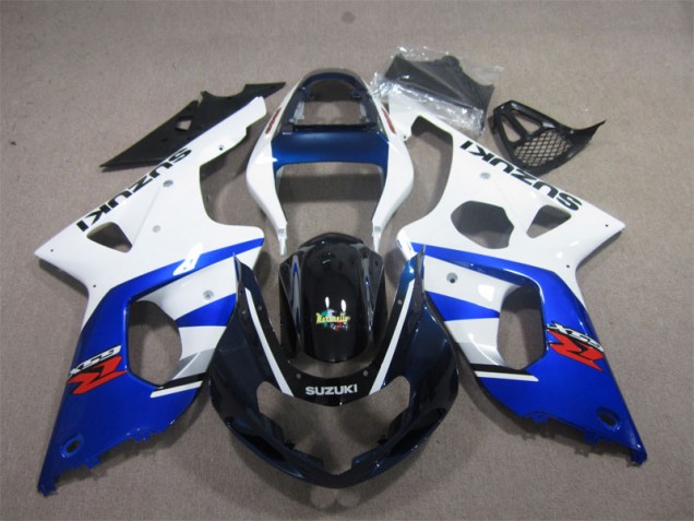 Branco Azul Carenagem Suzuki GSXR 1000 K1 2000-2002 Branco Azul Carenagem Suzuki GSXR 1000 K1 2000-2002