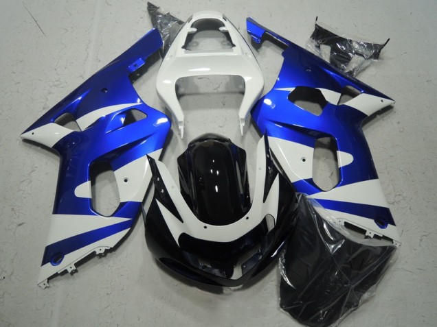 Branco Azul Carenagem Suzuki GSXR 600 K1 K2 K3 2001-2003 Branco Azul Carenagem Suzuki GSXR 600 K1 K2 K3 2001-2003