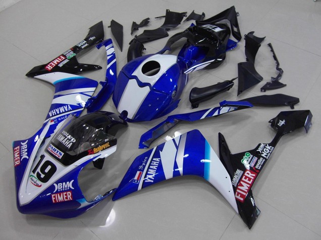 Branco Azul Carenagem Yamaha R1 2007-2008 Branco Azul Carenagem Yamaha R1 2007-2008