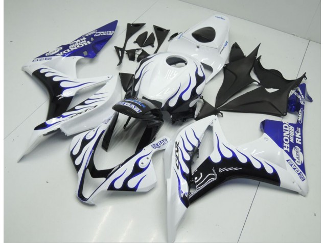 Branco Azul Chama Carenagem Honda CBR 600RR 2007-2008